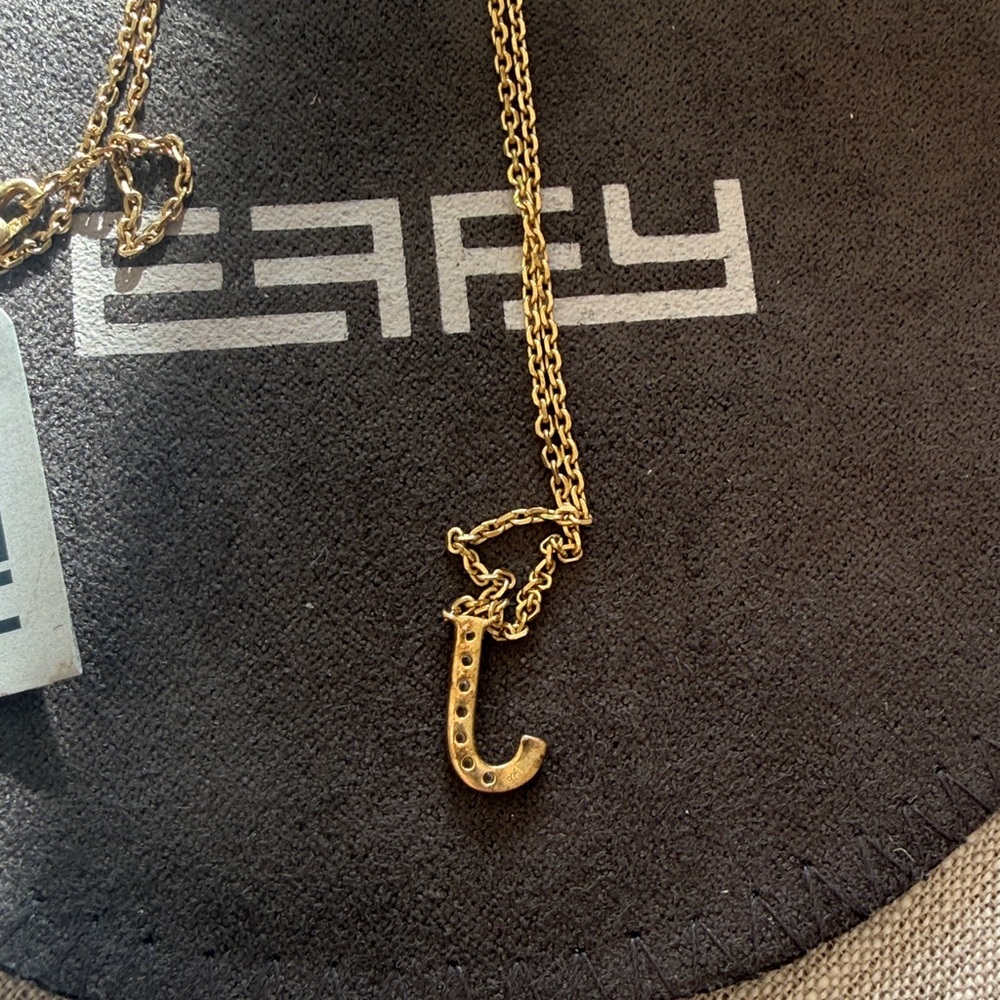 Effy 14K Goldplated Sterling Silver & Diamond J Initial Pendant Necklace - Picture 6 of 7